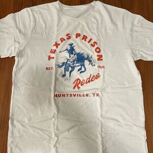TEXAS Prison Rodeo White Graphic T-Shirt